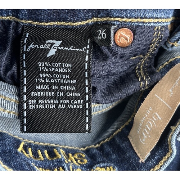7 For All Mankind Women's The High Waist Skinny Jeans - size 26 denim - Picture 5 of 12